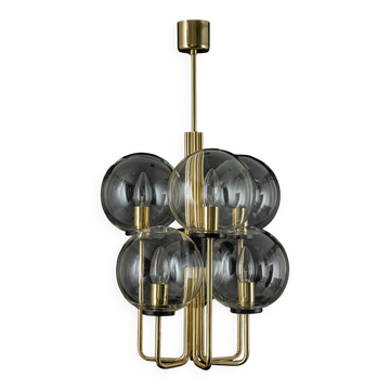 Superb brass suspension in Sciolari style, Germany, 1970s.