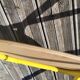 Pair of yellow plywood chairs