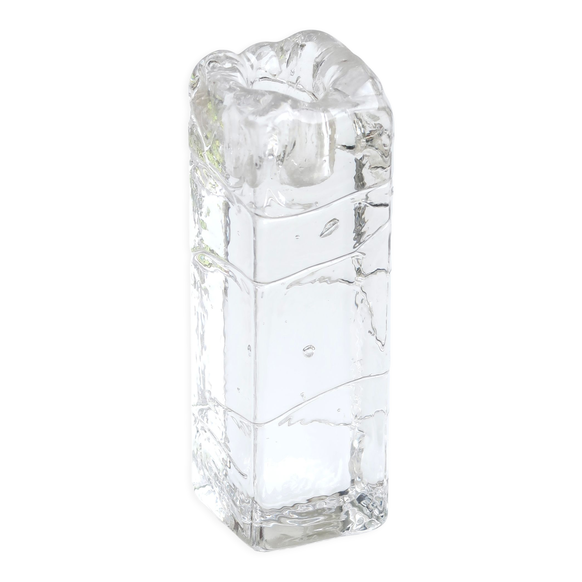 Czechoslovak bohemian crystal candle holder, 60s