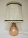 Lampe en bois tourné avec abat-jour en lin