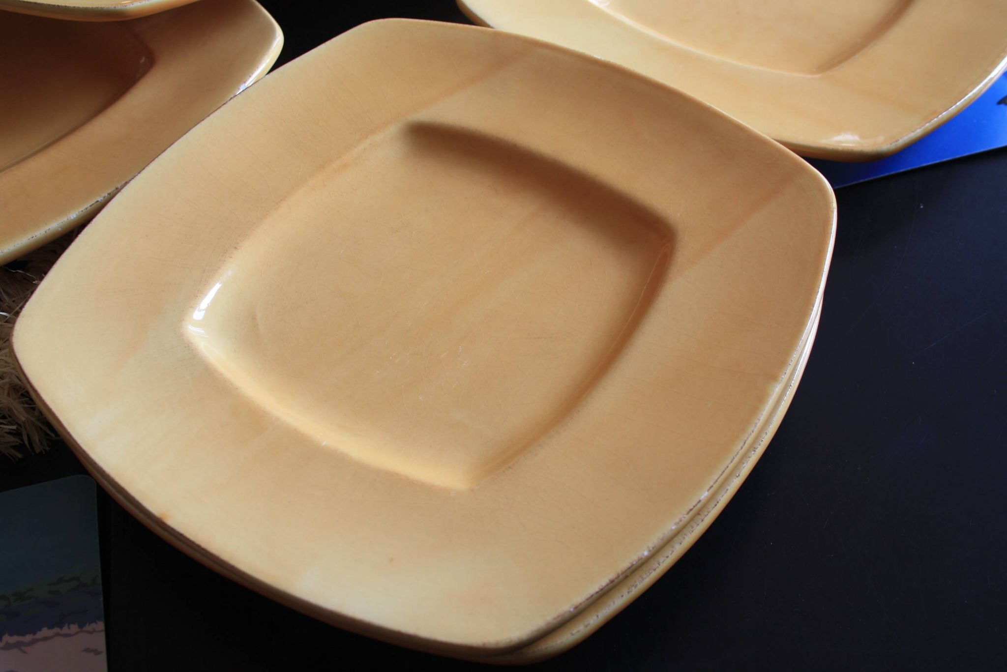 Assiettes carrées Ceramiche Toscane- jaunes