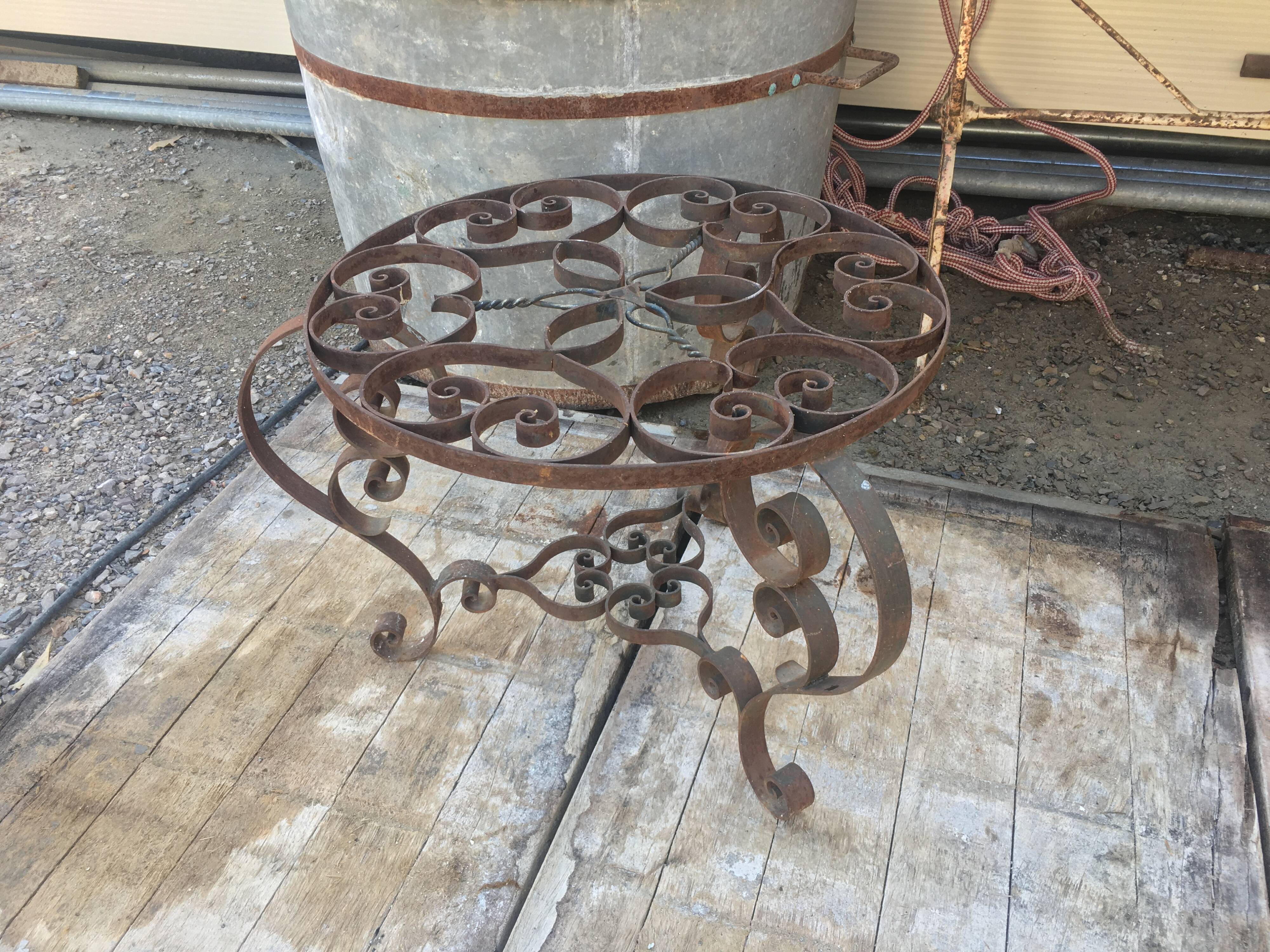 Wrought iron coffee table