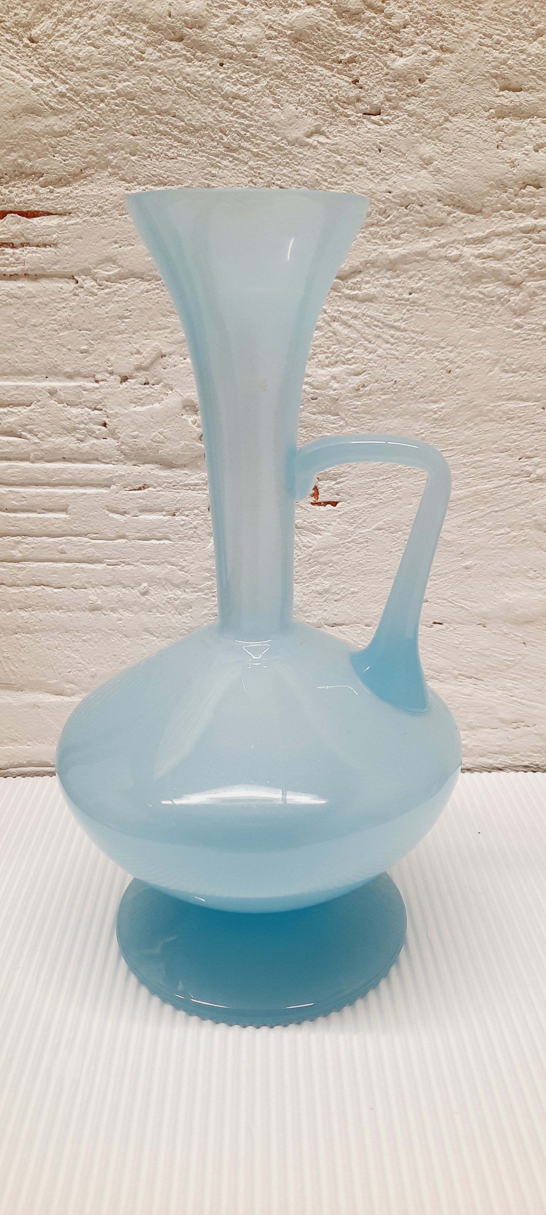 Sky blue opaline vase