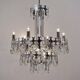 Sciolari chandelier `Ovali` 12 lights, silver with optical crystals, 1970`s ca, Italian, Rewired