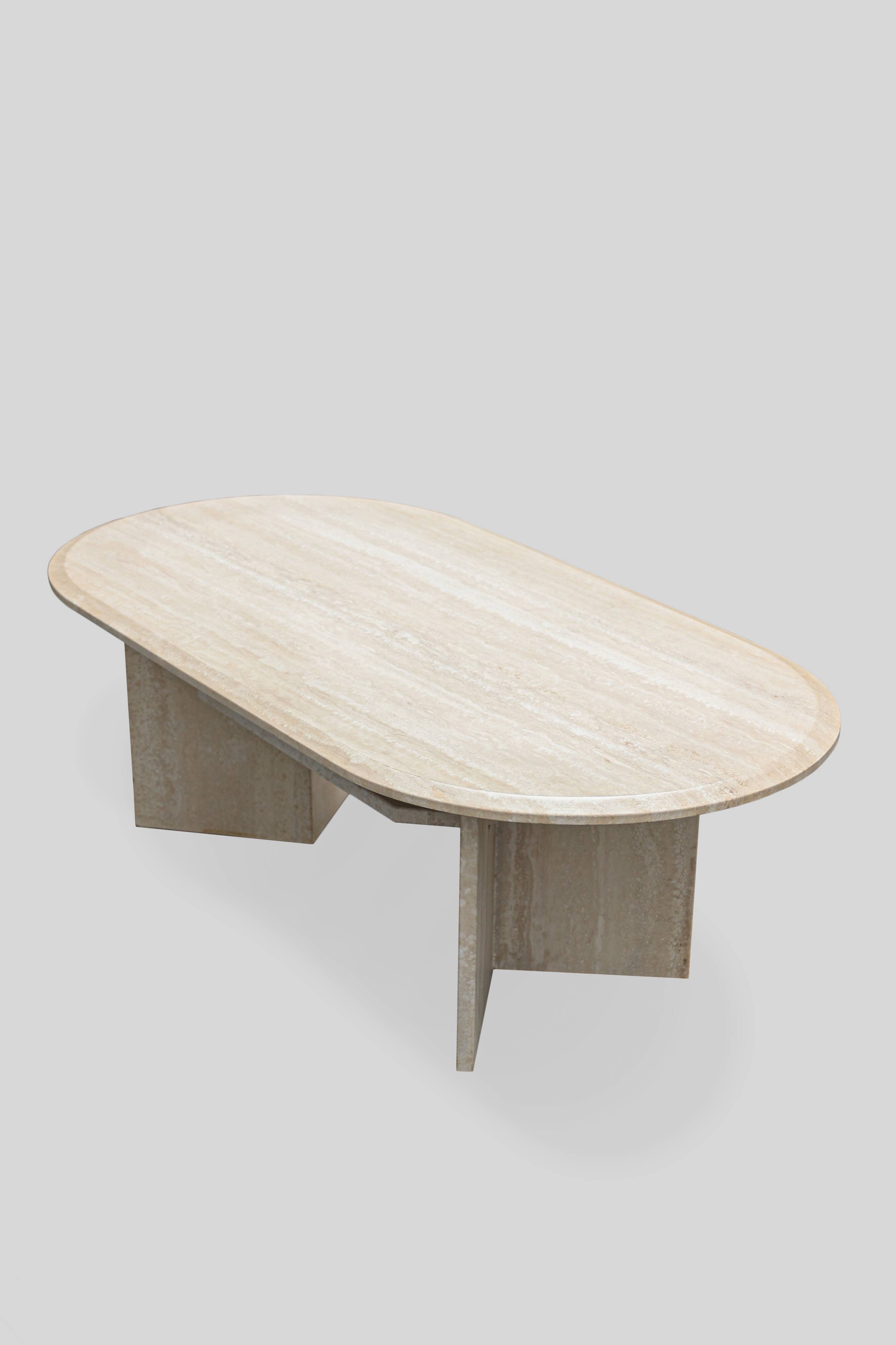 Vintage Italian Travertine Coffee Table, 1970s.