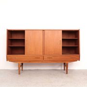 Teak highboard with sliding doors from Westergaard, 1960s