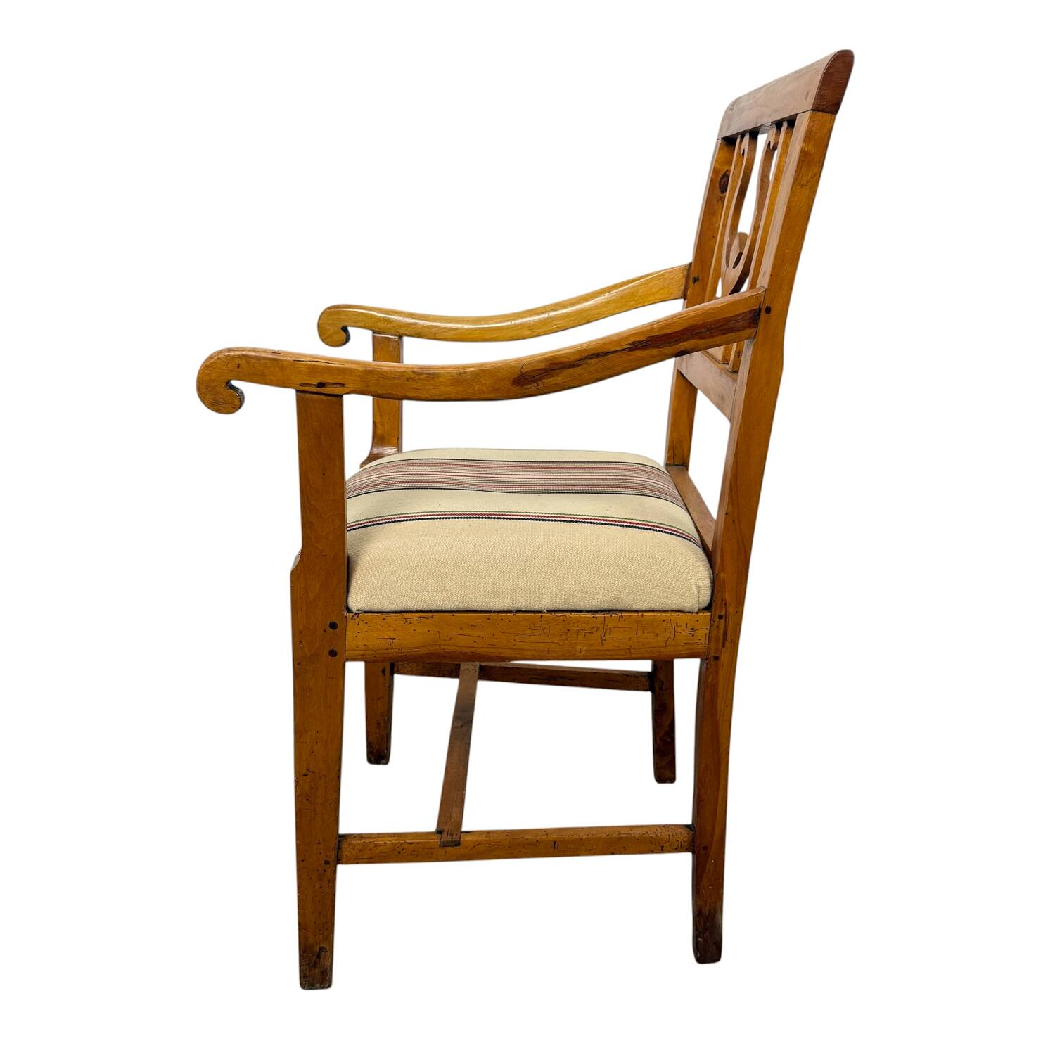 Dutch Empire Lyre Back Armchair in Cherrywood