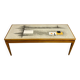Vintage coffee table with mosaic top, 1960s modernist graphic design.