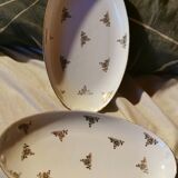 2 plats de service de table en pate de Limoges Berry ovales