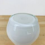 Vase col plat Tarnowiec en verre blanc vintage