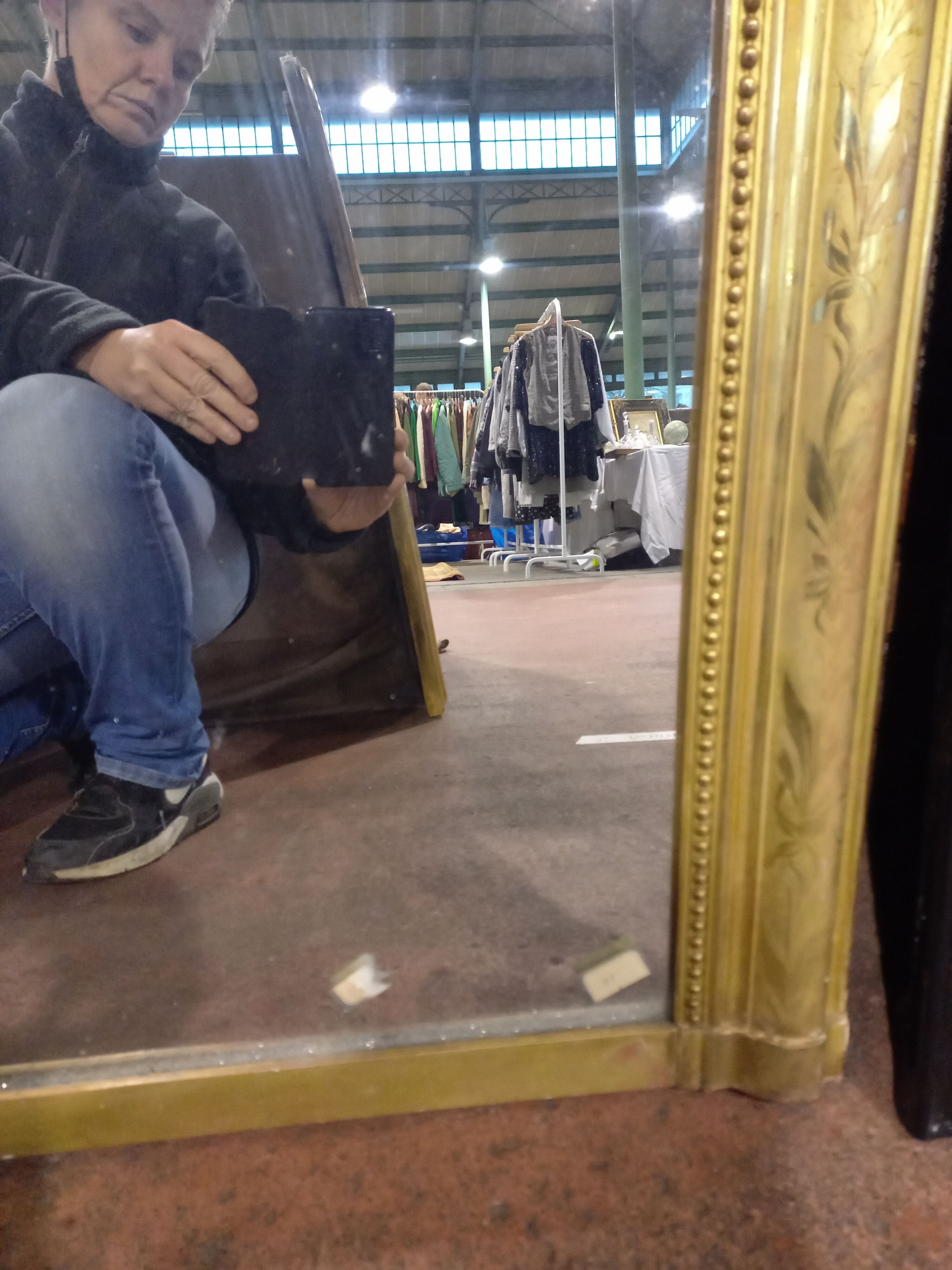 Miroir époque XIX Louis Philippe à fronton 146 x 113