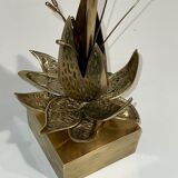 Lampe nénuphar en bronze et laiton attribuée à la Maison Charles. Vers 1970