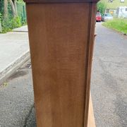 Renovated Spanish Renaissance oak buffet armoire from the 1930s.