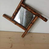 Square bamboo mirror 38x38cm