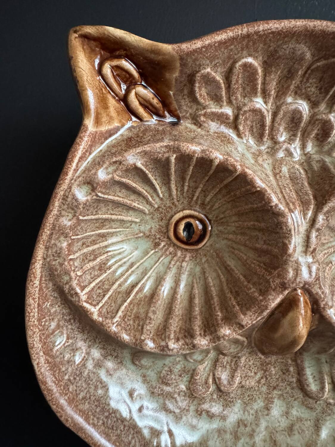 Ceramic owl catchall Vallauris 1960s