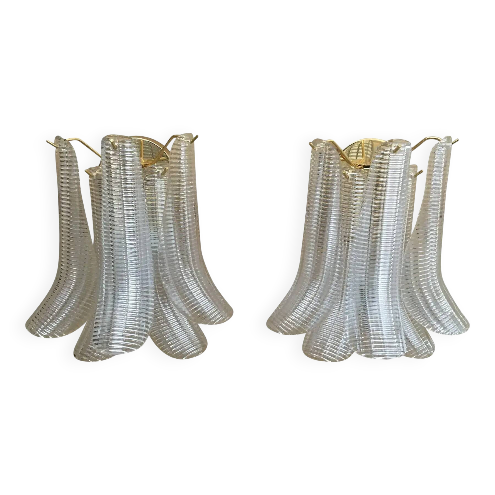 Celestial Pair of Murano Glass Selle Sputnik Wall Sconces