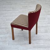 1960s, set of 2 Danish easy chairs, traditional Danish woven wool fabric.