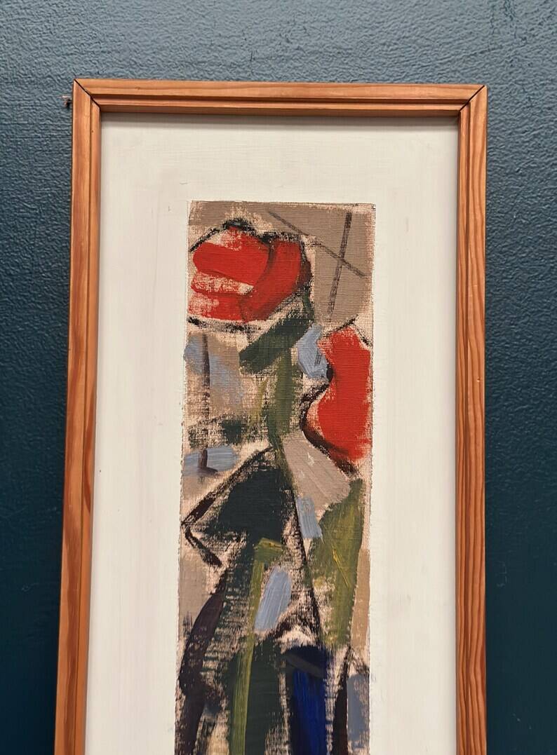 Original Vintage Swedish Oil on Panel – “Blossoms” by Gösta Falck – Signed – Framed