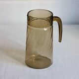 Pichet vintage en verre fumé