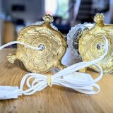 Pair of table lamps with globes (L-0182)