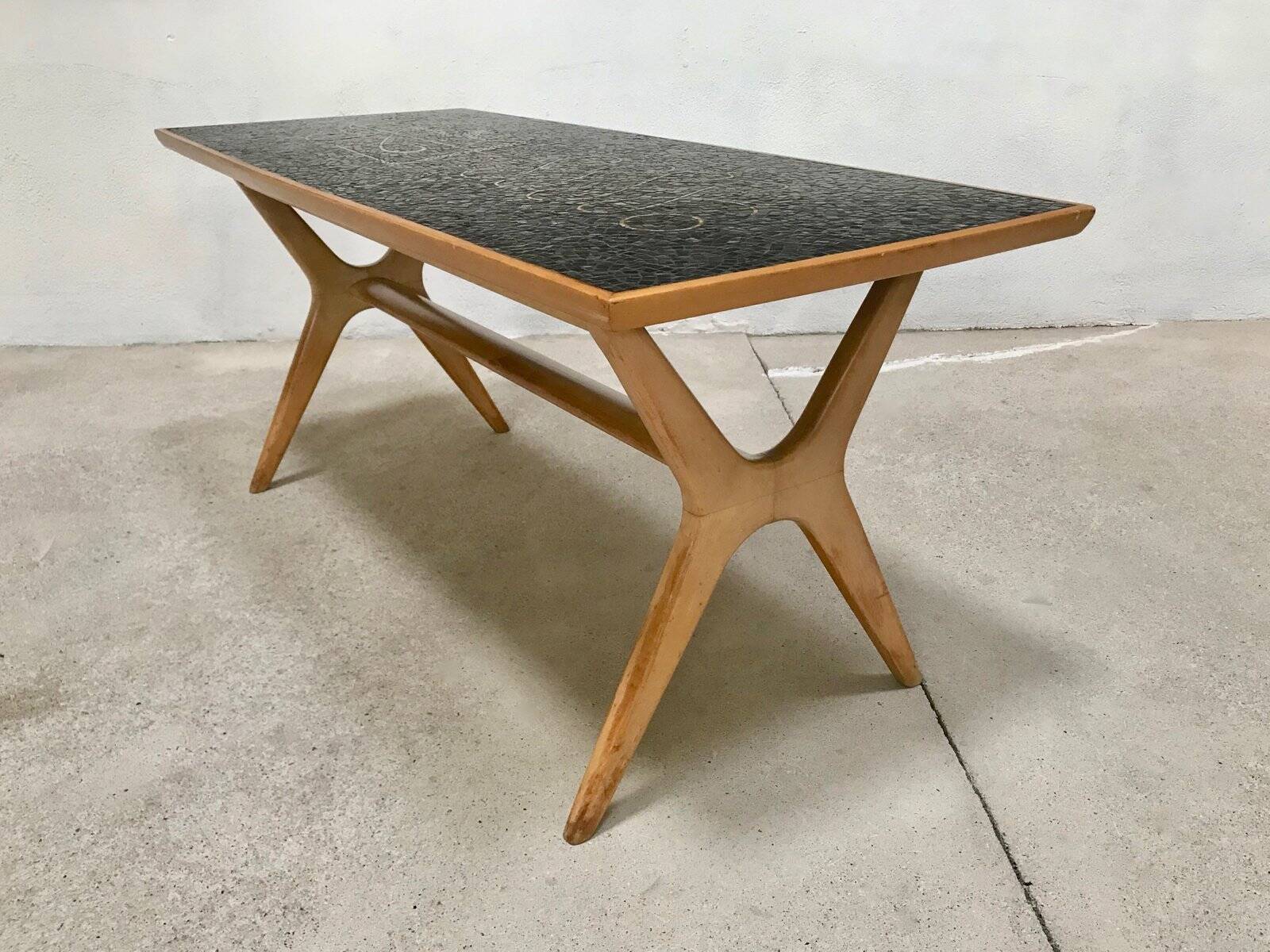 Handcrafted Mosaic coffee table by Berthold Müller, West-Germany 1950s