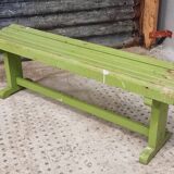 Vintage wooden bench grass green garden bench 140 cm