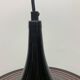 Vintage plastic meblo guzzini black trumpet hanging lamp , 1980’s