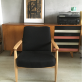 Mid-century polish chair GFM-64 designed in 1965 by Edmund Homa