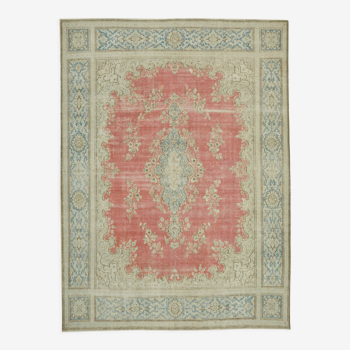 Handmade oriental contemporary 1980s 294 cm x 404 cm beige wool carpet