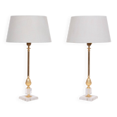 pair elegant Hollywood Regency pineapple Table lamps Denmark 1970s