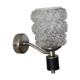 Glass and chrome sconce 1970s