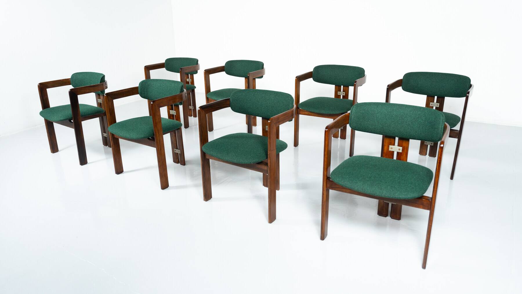 Lot de 8 chaises Pamplona par Augusto Savini pour Pozzi, Italie, années 1960