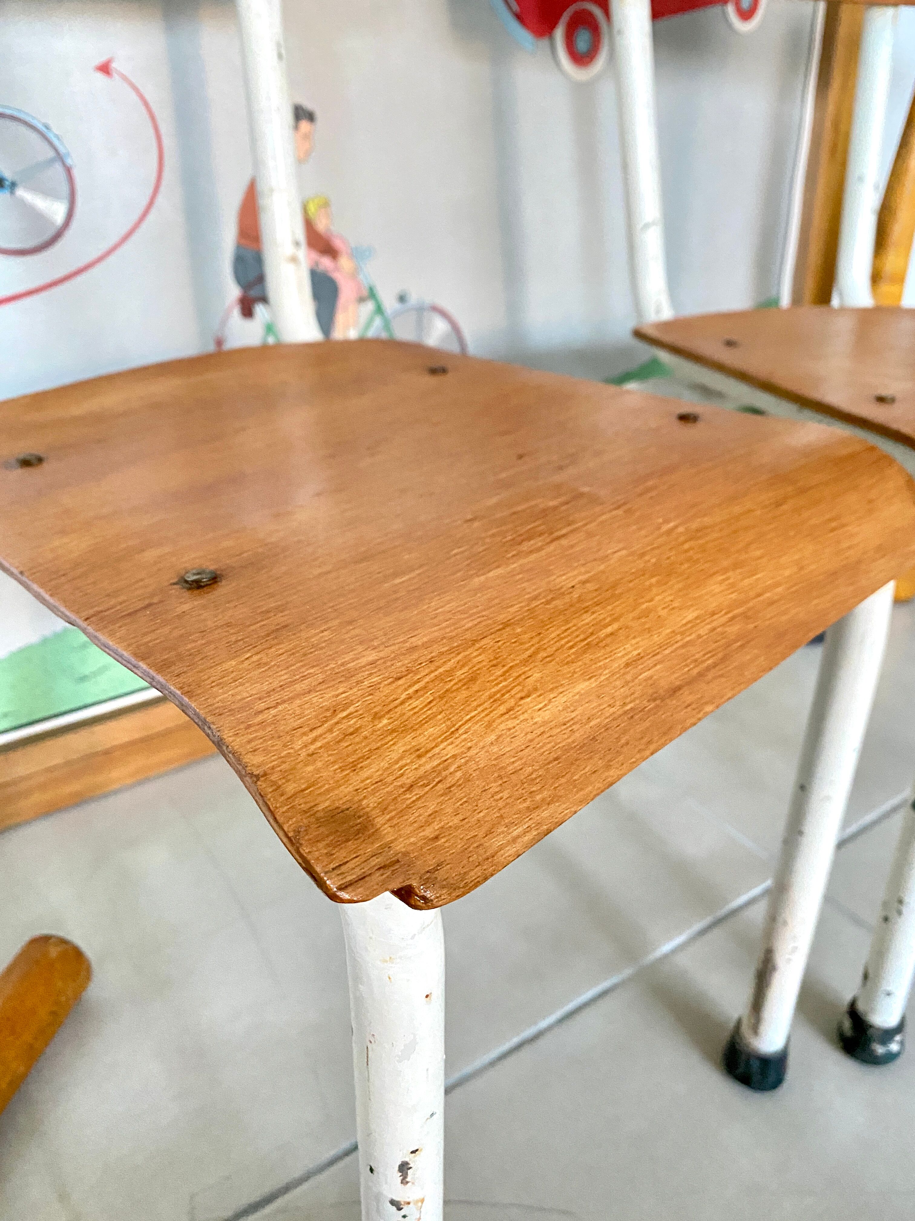 Pair of vintage school chairs