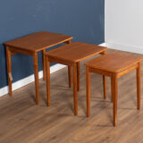 Retro teak 1960s mid century nest of 3 side coffee tables