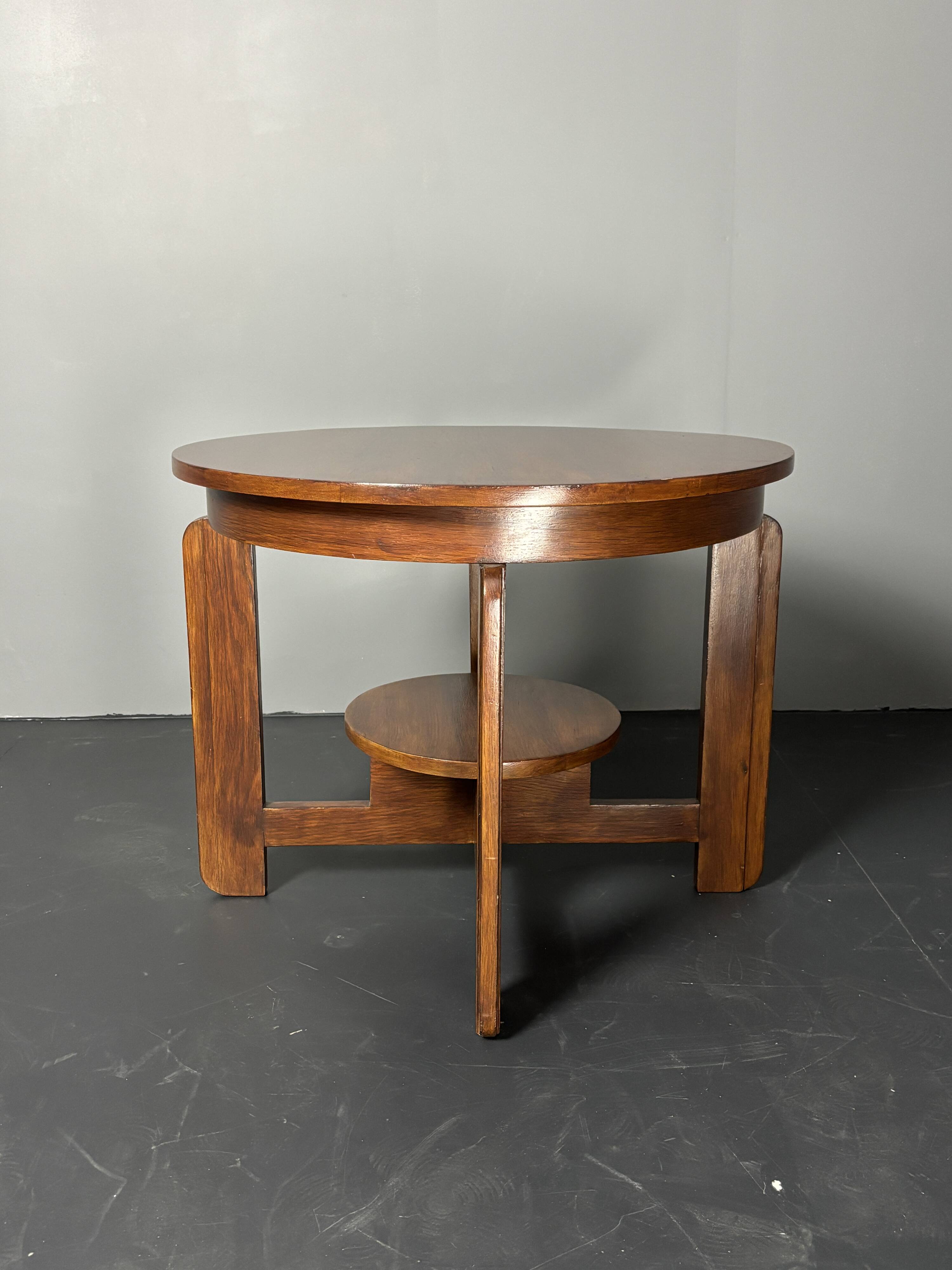 Table d'appoint ou table basse Art Déco néerlandaise en acajou, milieu du XXe siècle, vers 1940-1950