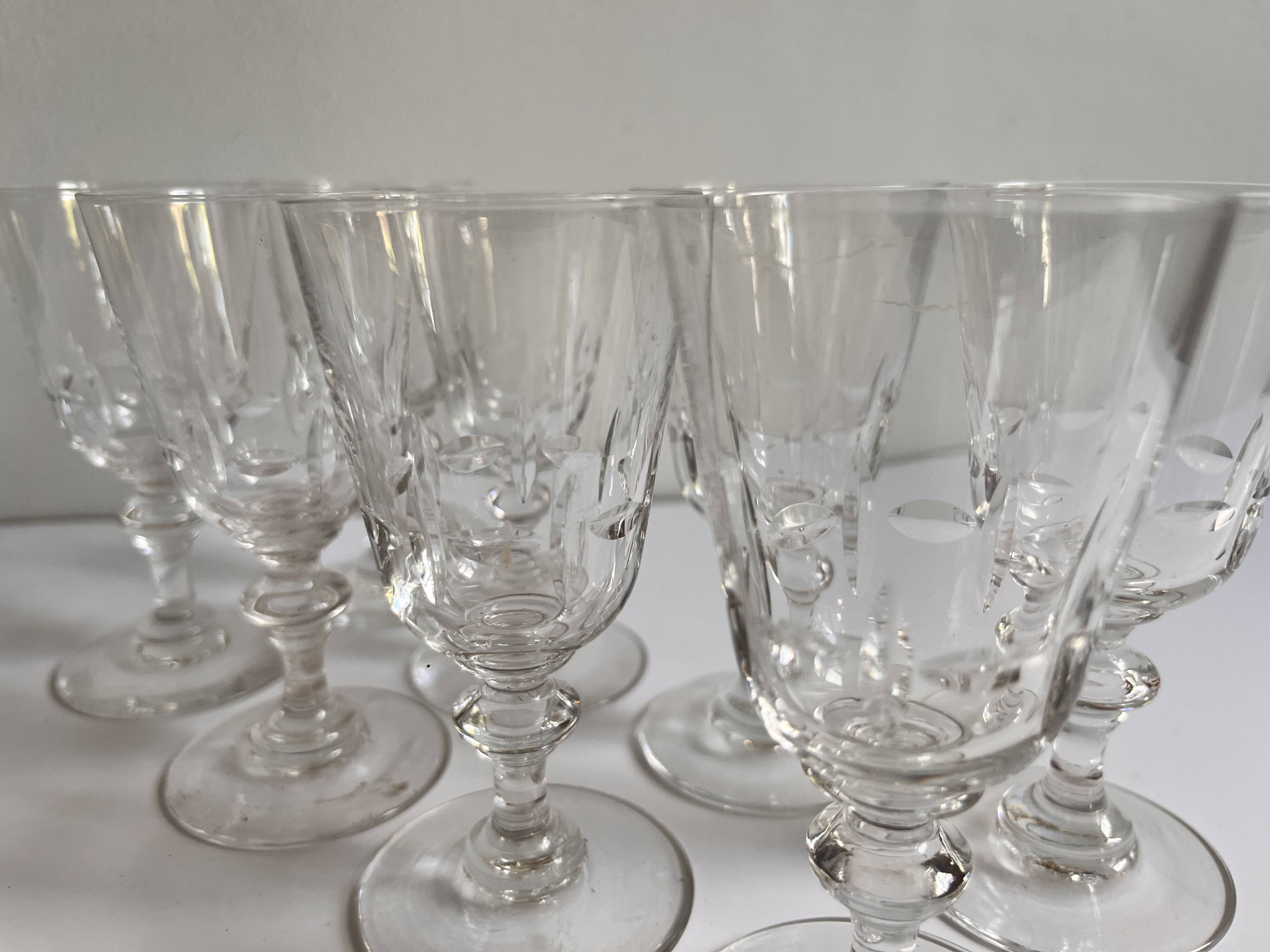 Crystal liqueur glasses