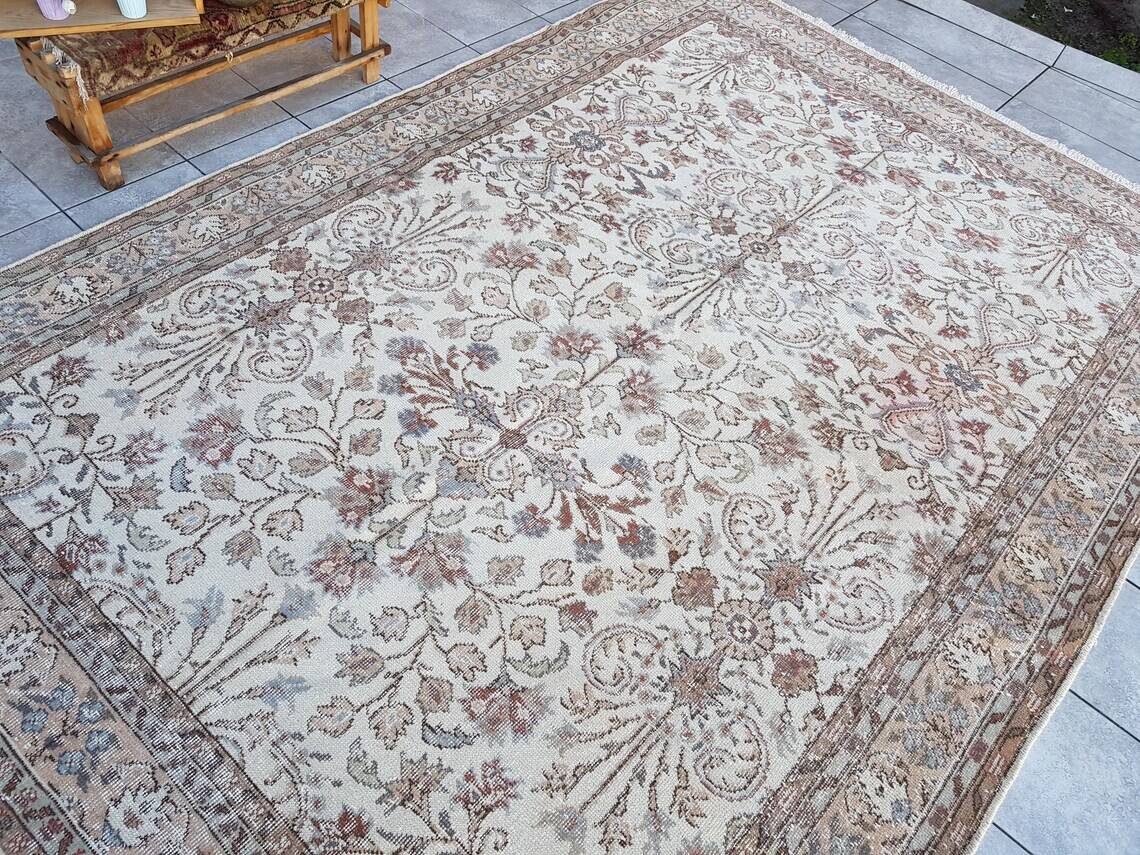 Beige Anatolian Floor Oushak Rug sku 2781
