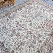 Tapis Oushak beige anatolien au sol sku 2781