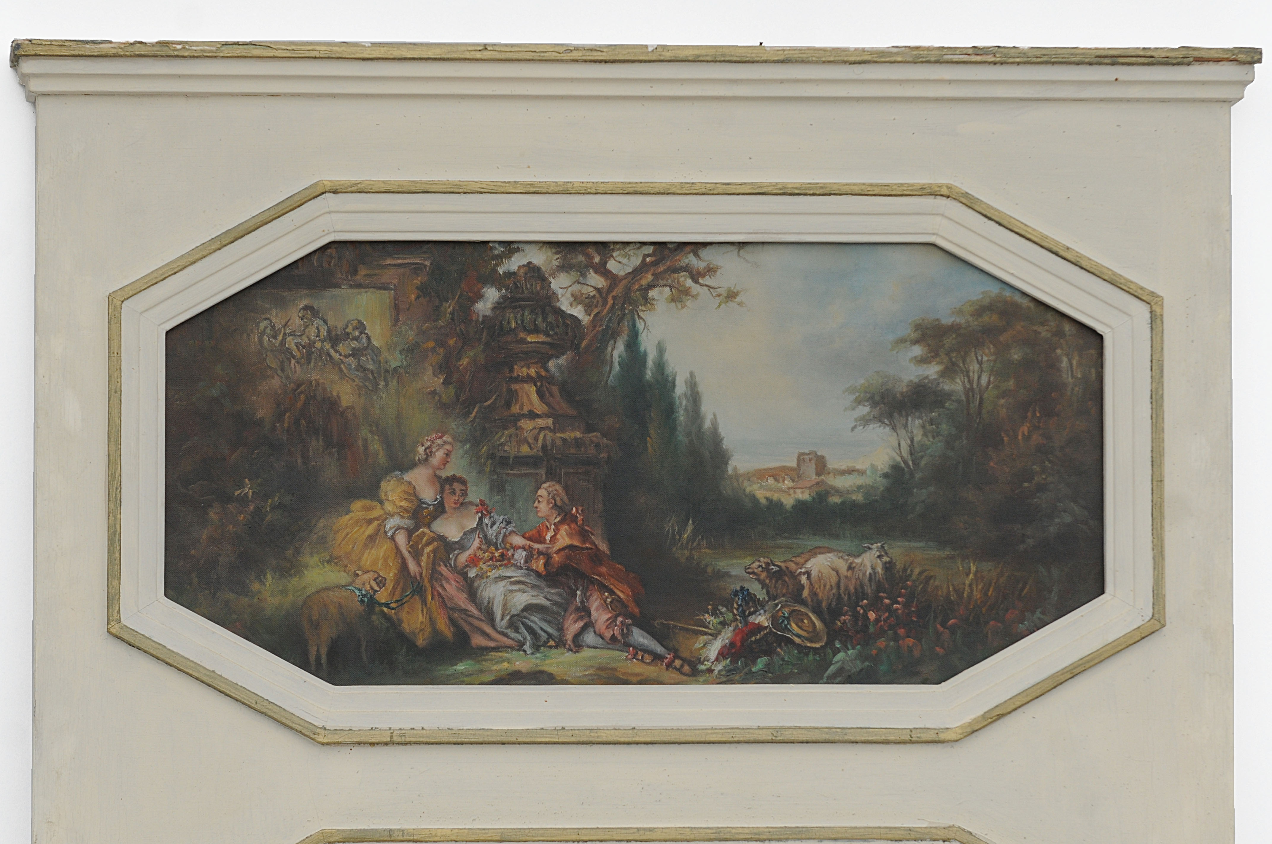 Painted wooden trumeau
