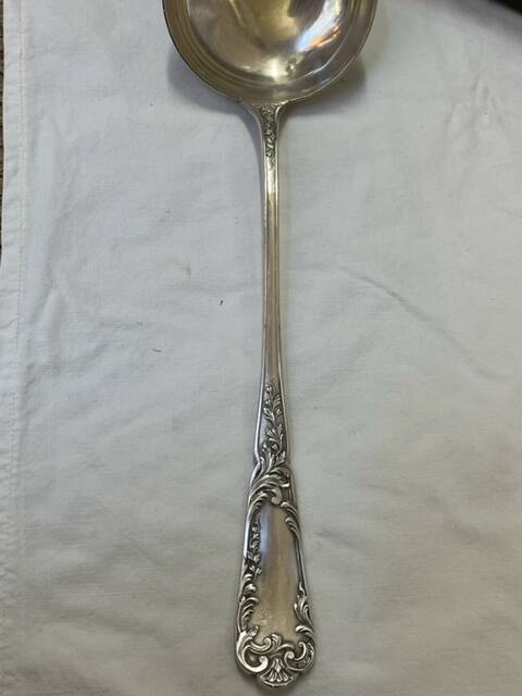 SFAM silver metal punch ladle