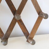 Vintage coat rack, wood, accordion