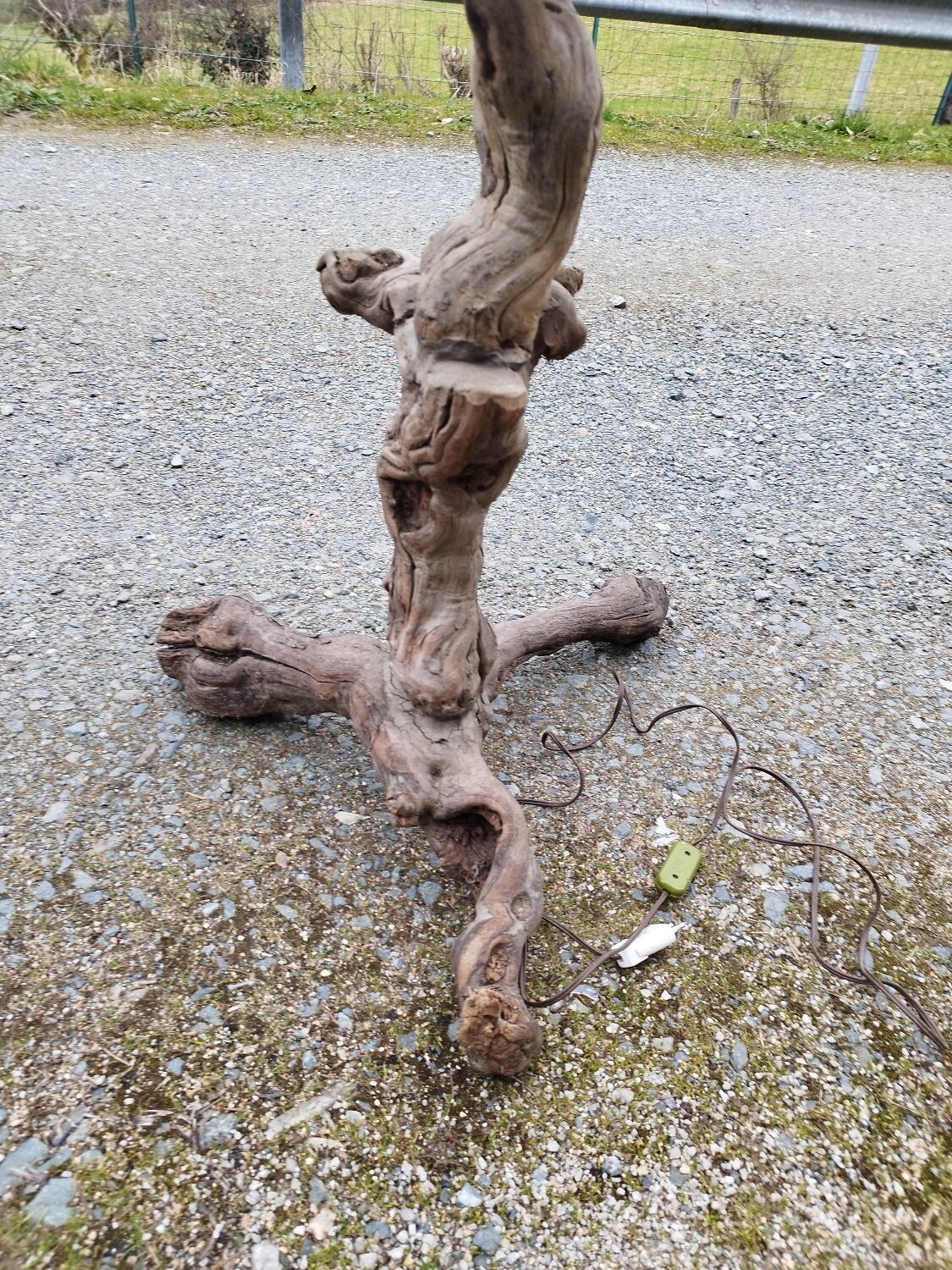Pair of wooden floor lamps