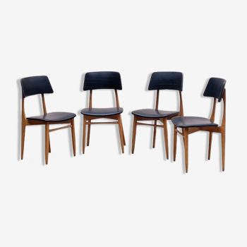 Set de 4 chaises design scandinave vintage 1960