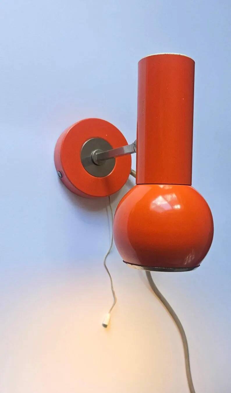 Very Rare Midcentury Wall Lamp, Space Age, Italy, 1970s