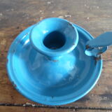 Former candleholder in blue enamel