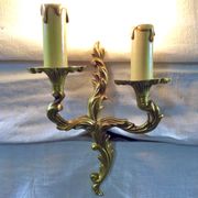 Louis XV style bronze wall lamp with 2 lights