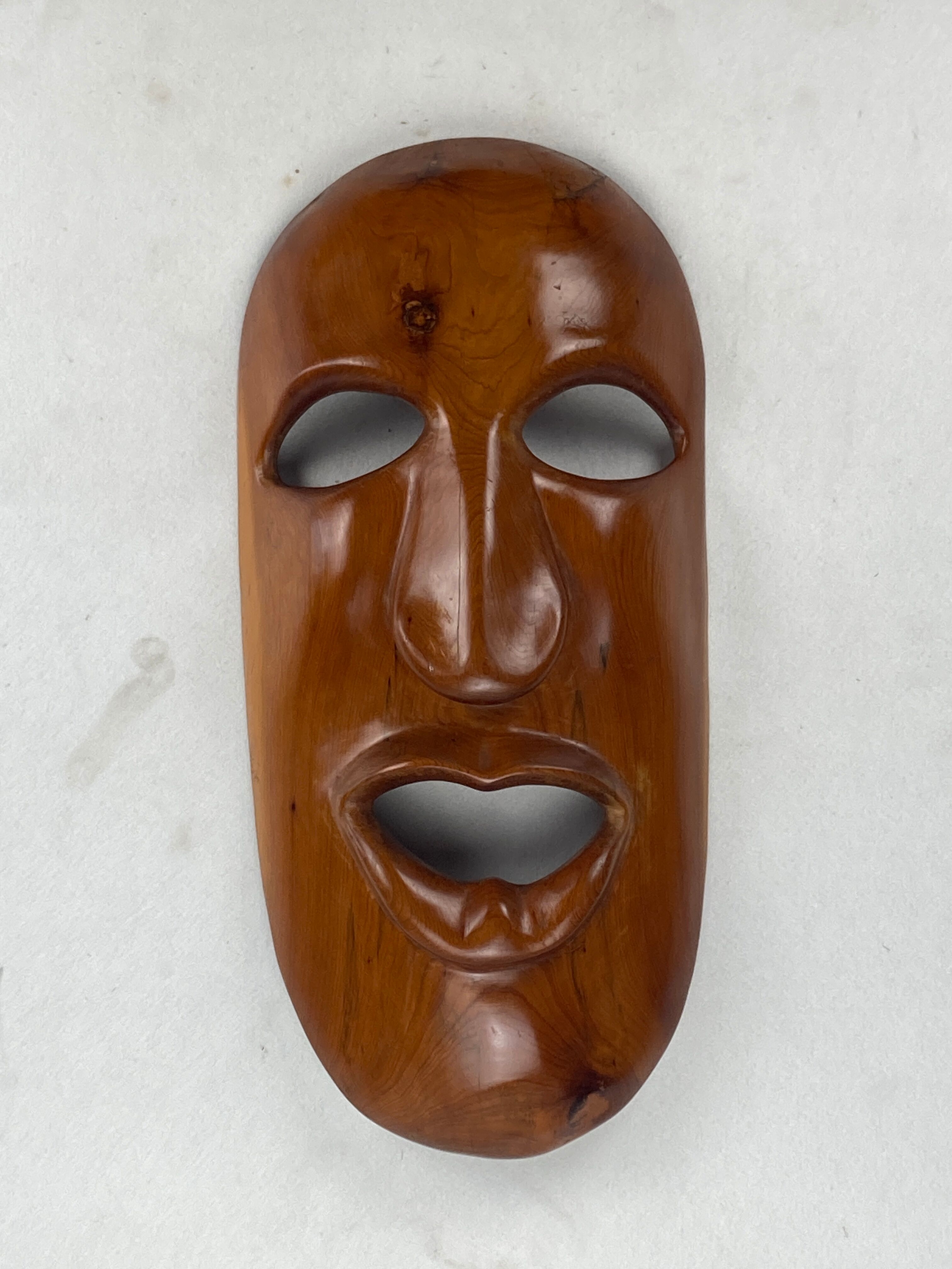 Teak midcentury, 1950s decorative mask 60cm