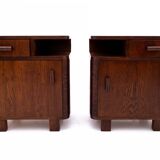 Tables de chevet Art Déco, milieu du XXe siècle, Pologne