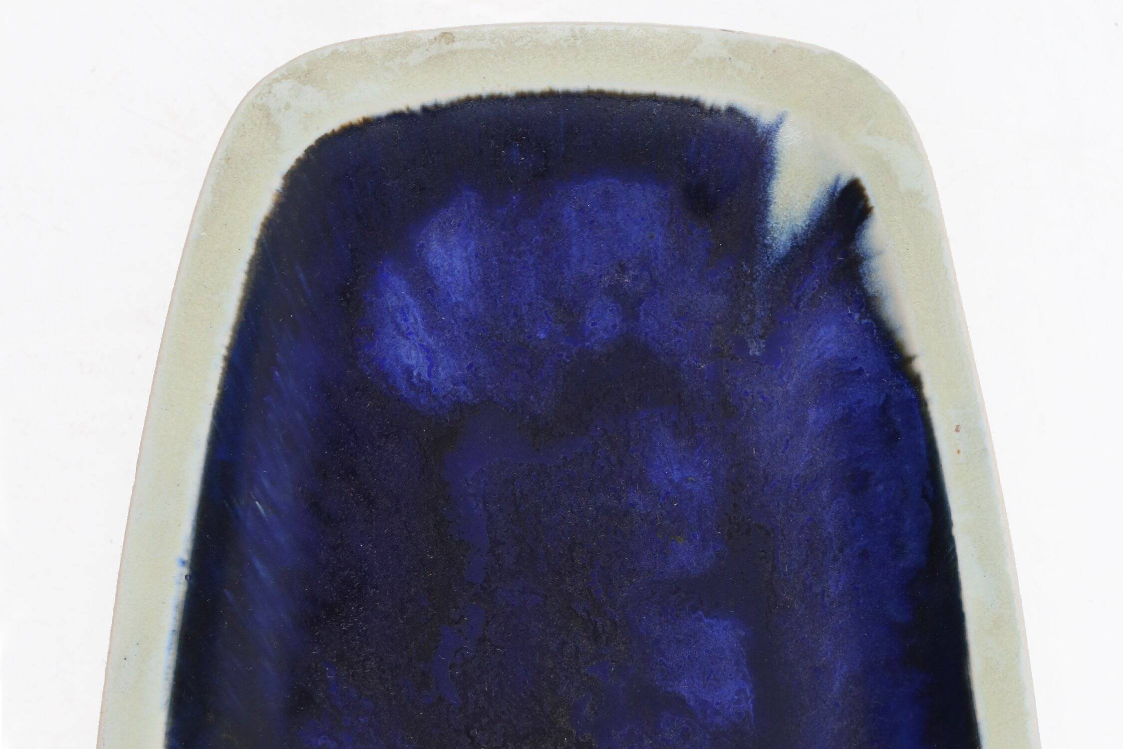 Mid-Century elongated glazed ceramic bowl, Belgium 1960s