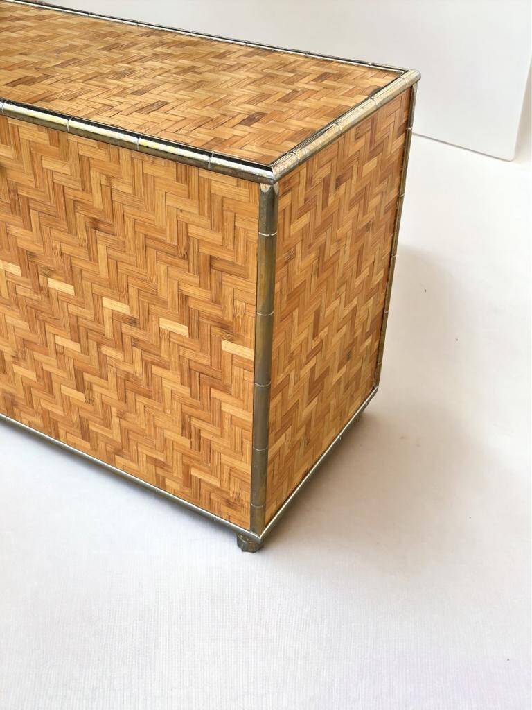 Beautiful Vintage Bamboo Sideboard in Gabriella Crespi style, Italy Circa 1970